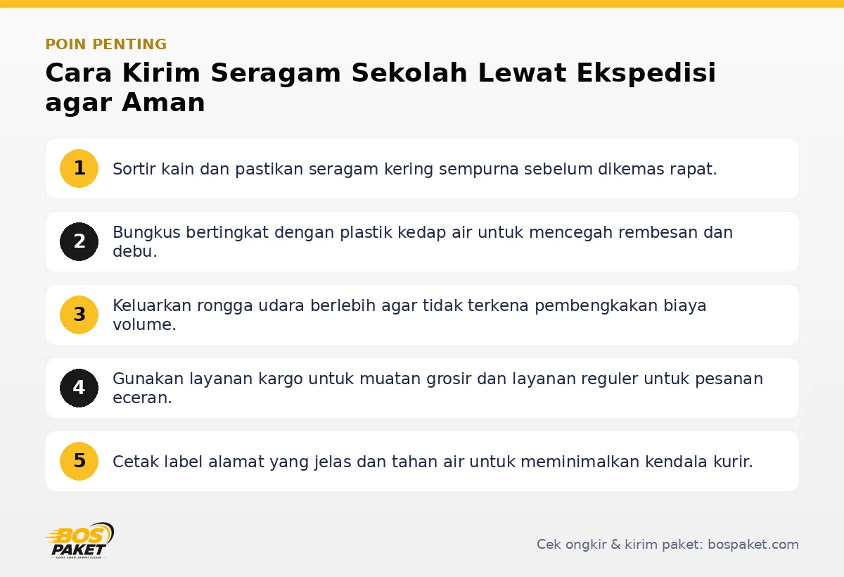 Poin penting: Cara Kirim Seragam Sekolah Lewat Ekspedisi agar Aman