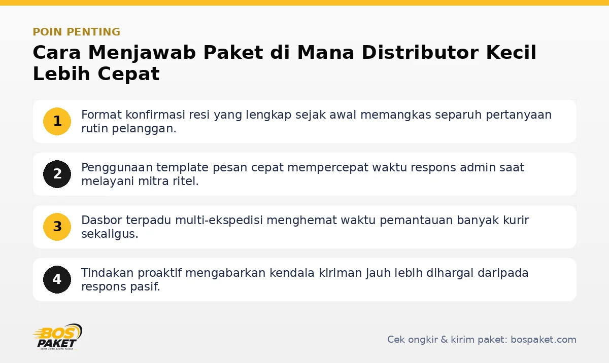 Poin penting: Cara Menjawab Paket di Mana Distributor Kecil Lebih Cepat