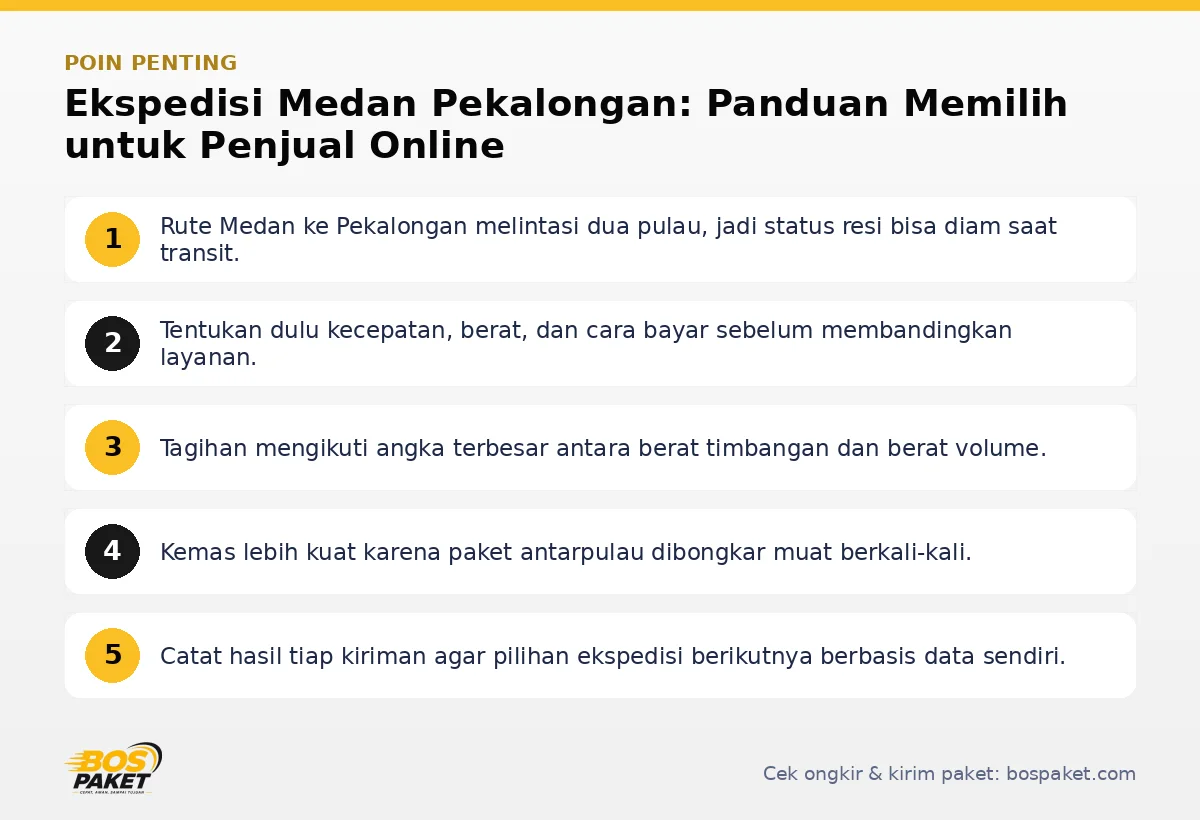 Poin penting: Ekspedisi Medan Pekalongan: Panduan Memilih untuk Penjual Online