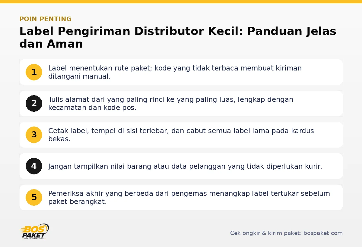 Poin penting: Label Pengiriman Distributor Kecil: Panduan Jelas dan Aman