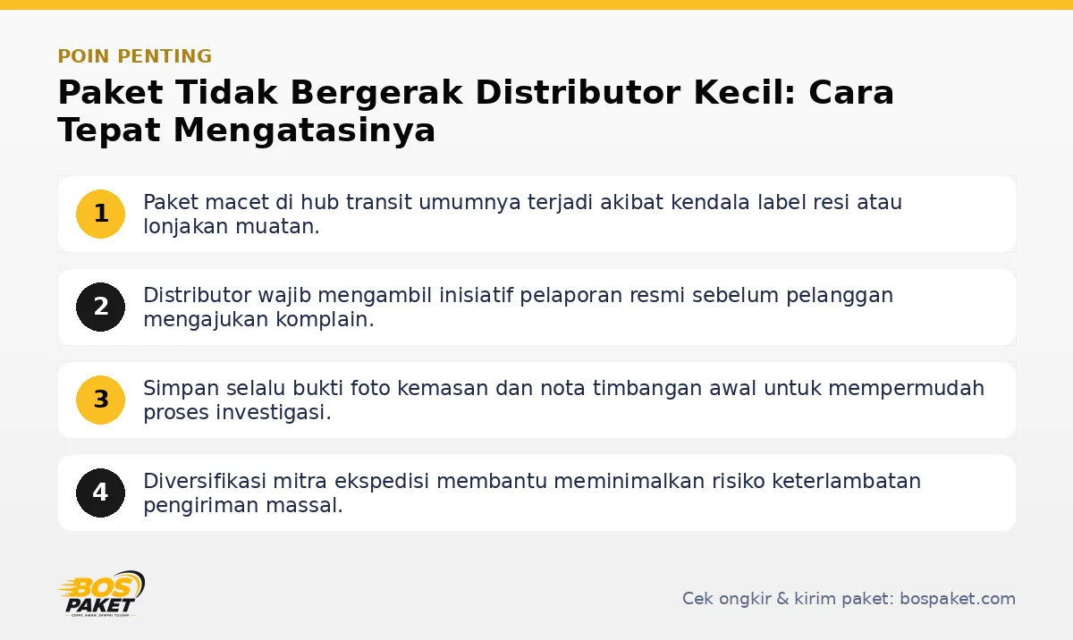 Poin penting: Paket Tidak Bergerak Distributor Kecil: Cara Tepat Mengatasinya