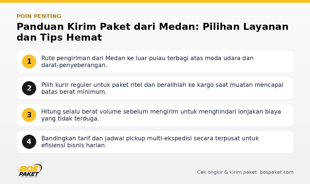 Poin penting: Panduan Kirim Paket dari Medan: Pilihan Layanan dan Tips Hemat
