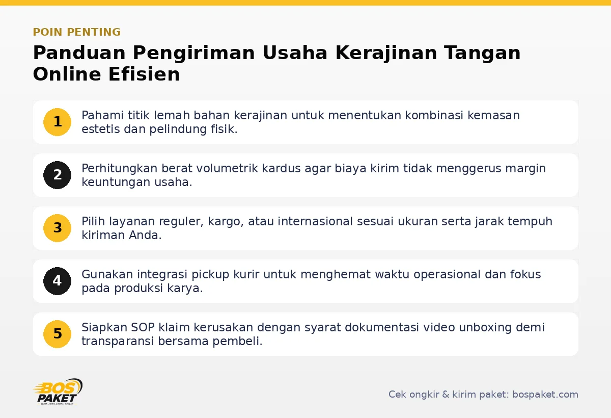 Poin penting: Panduan Pengiriman Usaha Kerajinan Tangan Online Efisien